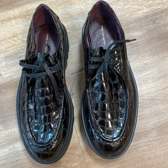 New Women’s Dries Van Noten Croc-Effect Leather Derby Shoes!!🔥🔥🔥 - Picture 8 of 16